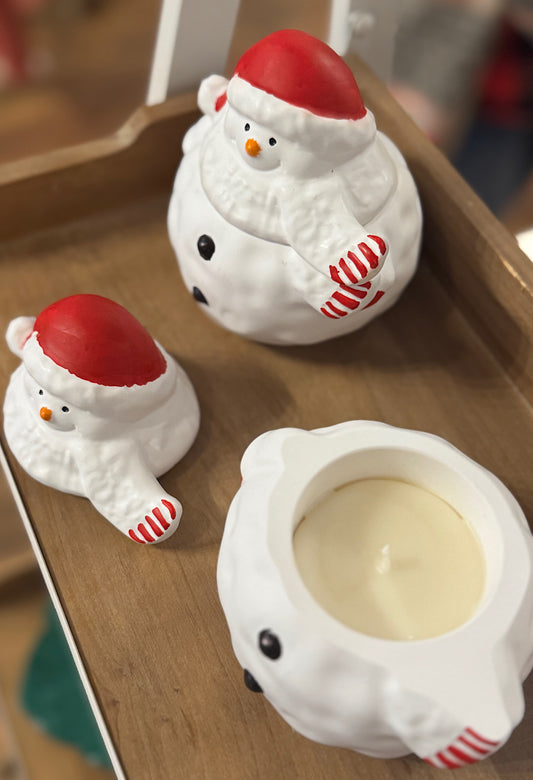 Frosty Candle - 7oz - Hand painted